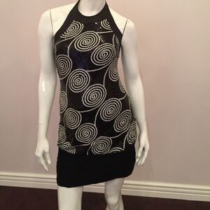black and white sequence dress